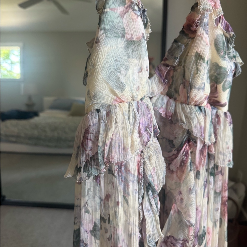 Zimmermann Cream and Floral Detail Dress